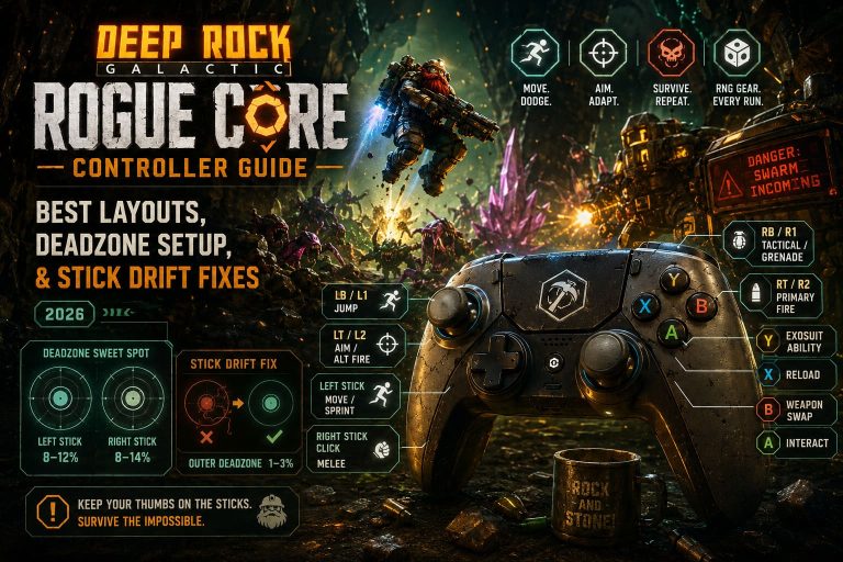 Deep Rock Galactic Rogue Core Controller Guide: Best Layouts, Deadzone Setup, and Stick Drift Fixes (2026)