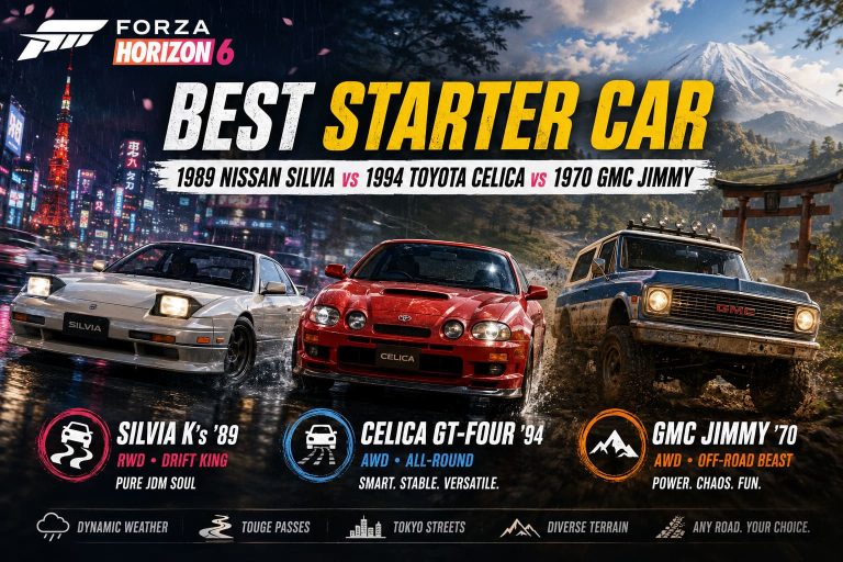 Forza Horizon 6 Best Starter Car: 1989 Nissan Silvia vs 1994 Toyota Celica vs 1970 GMC Jimmy – Which First Car to Pick?