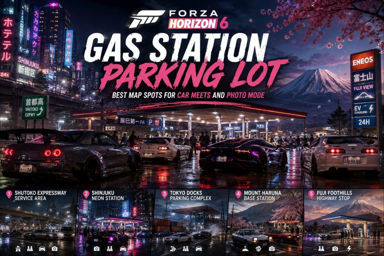 Forza Horizon 6 Gas Station Parking Lot Locations: Best Map Spots for Car Meets and Photo Mode Forza Horizon 6 Gas Station Parking Lot Locations: Best Map Spots for Car Meets and Photo Mode