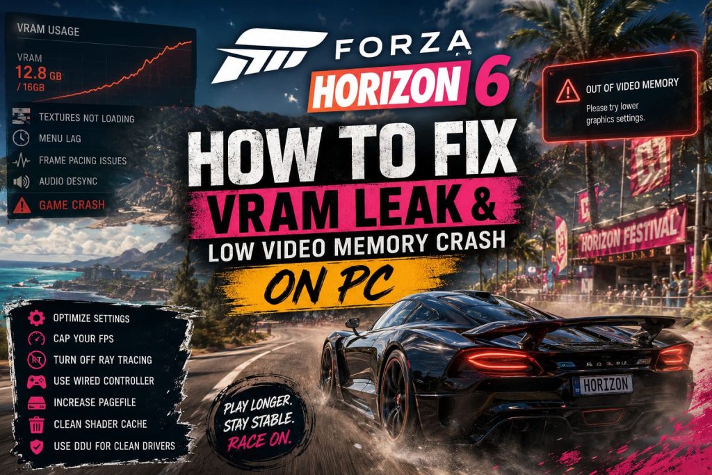 How to Fix Forza Horizon 6 VRAM Leak and Low Video Memory Crash on PC ...