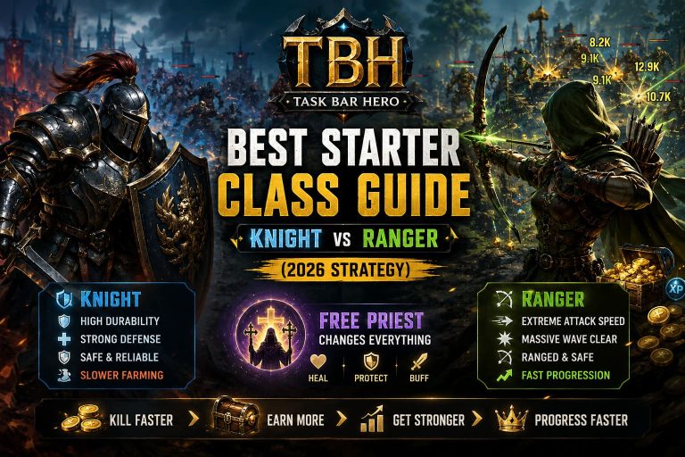 TBH Task Bar Hero Best Starter Class Guide: Knight vs Ranger (2026 Strategy)