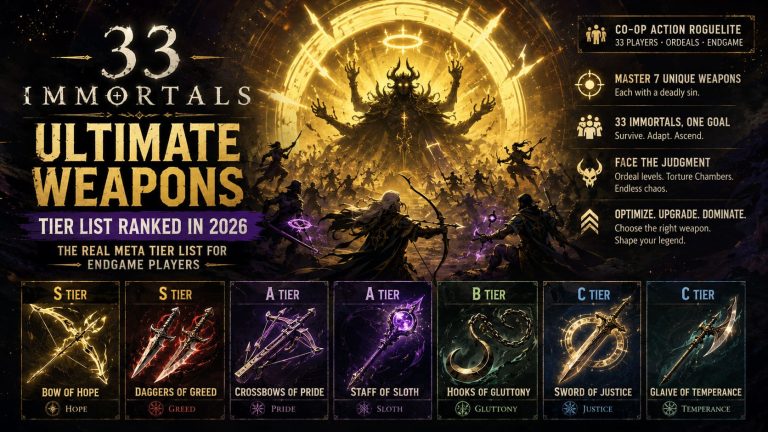 33 Immortals Ultimate Weapons Tier List Ranked in 2026: The Real Meta Tier List for Endgame Players 33 Immortals Ultimate Weapons Tier List Ranked in 2026: The Real Meta Tier List for Endgame Players