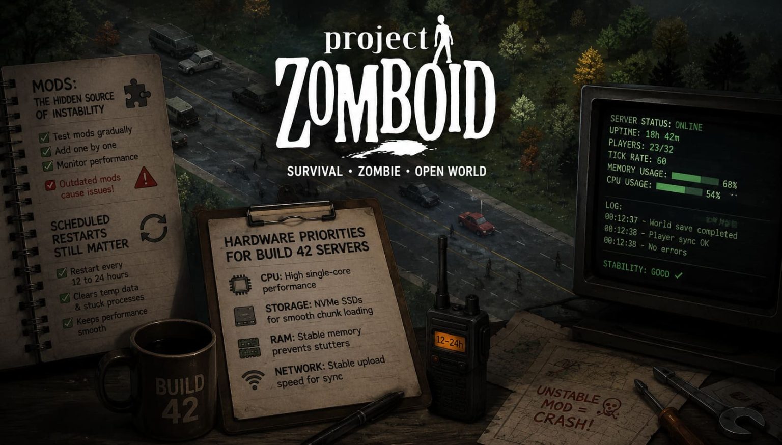 Project Zomboid Build 42 Dedicated Server Lag Fix: Ultimate ...