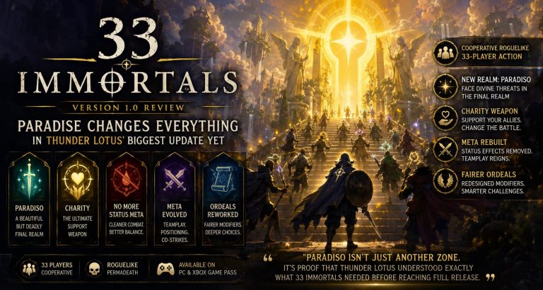 33 Immortals 1.0 Review: Paradise Changes Everything in ‘Thunder Lotus’ Biggest Update Yet