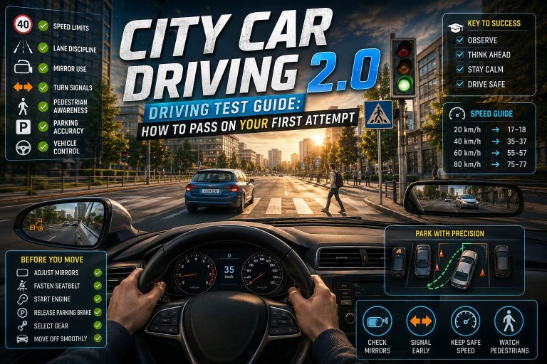 City Car Driving 2.0 Driving Test Guide: How to Pass on Your First Attempt