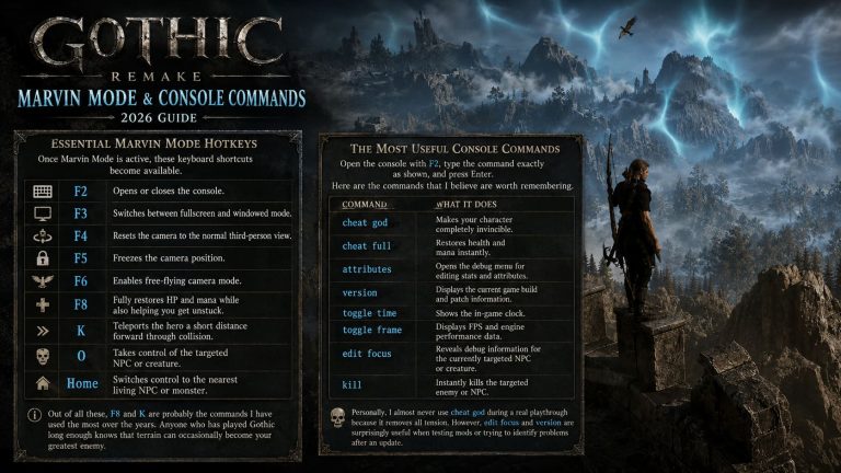 Gothic 1 Remake Console Commands: How to Activate Marvin Mode and Full ...