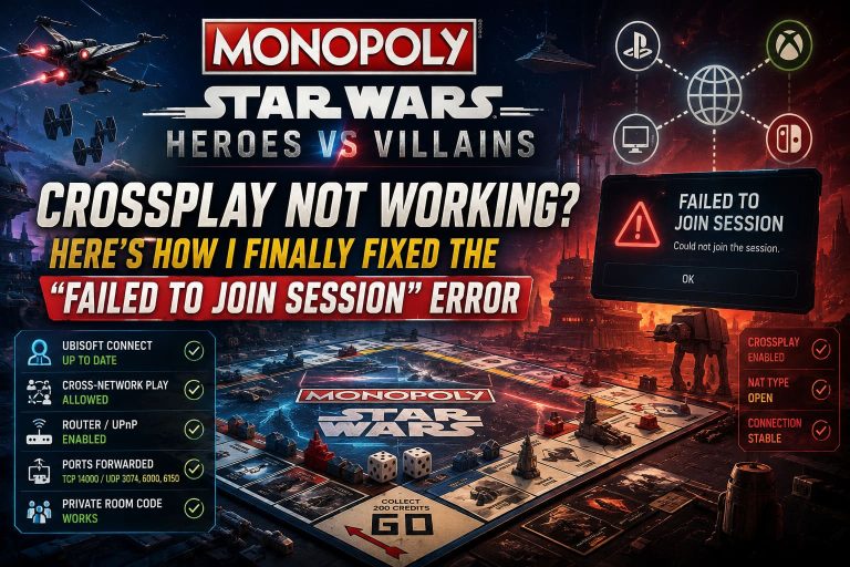 How to Fix Monopoly Star Wars Heroes vs Villains Crossplay Party Not Working & Failed to Join Session Error