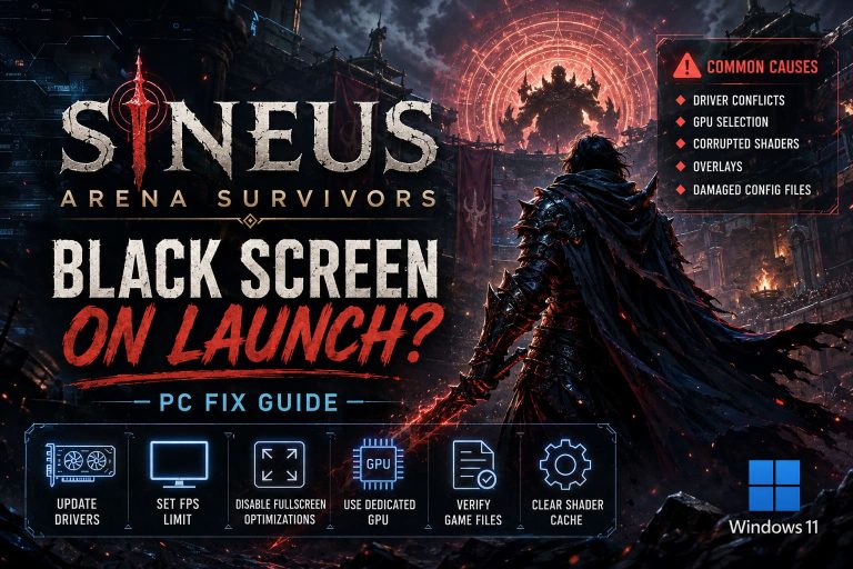 How to Fix Sineus Arena Survivors Black Screen on Launch in Windows 11