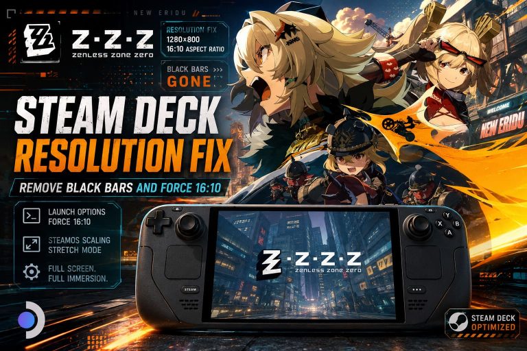 Zenless Zone Zero Steam Deck Resolution Fix: How to Remove Black Bars and Force 16:10 Aspect Ratio Zenless Zone Zero Steam Deck Resolution Fix: How to Remove Black Bars and Force 16:10 Aspect Ratio