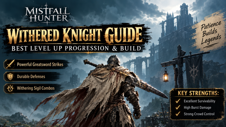 Mistfall Hunter Withered Knight Guide: Best Level Up Progression & Build