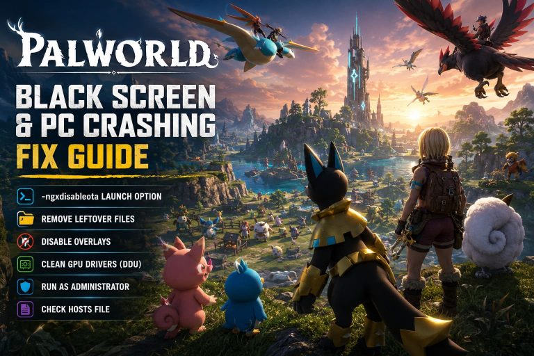 How to Fix Palworld Black Screen on Launch and PC Crashing on Steam