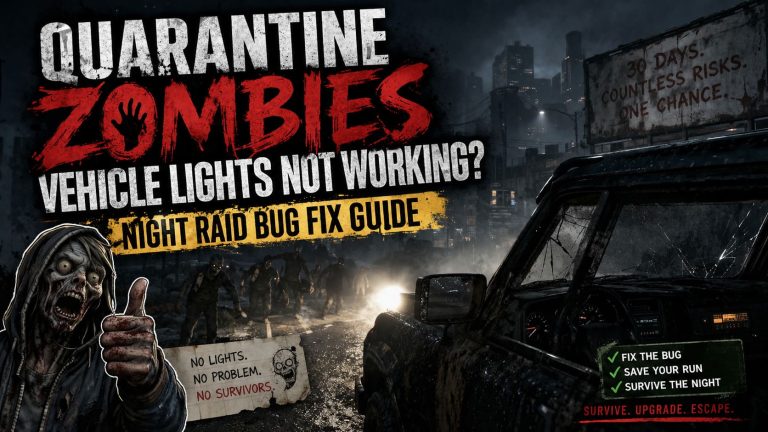 Quarantine Zombies Vehicle Lights Not Working? Night Raid Bug Fix Guide