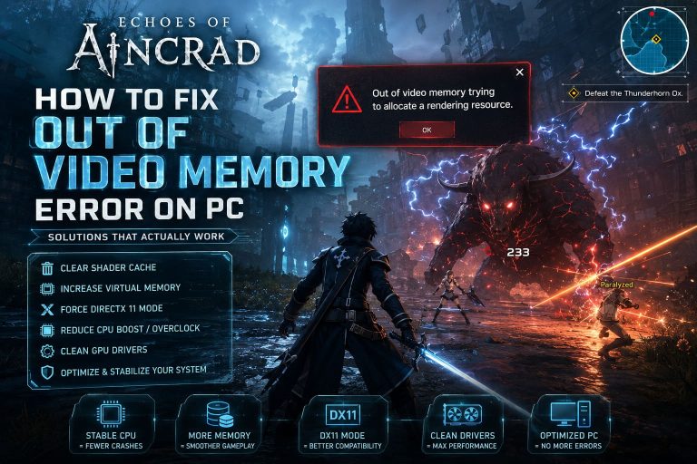 How to Fix Echoes of Aincrad Out of Video Memory Error on PC