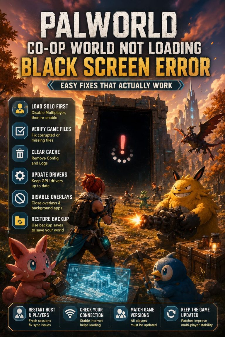 How to Fix Palworld Co-op World Not Loading Black Screen Error