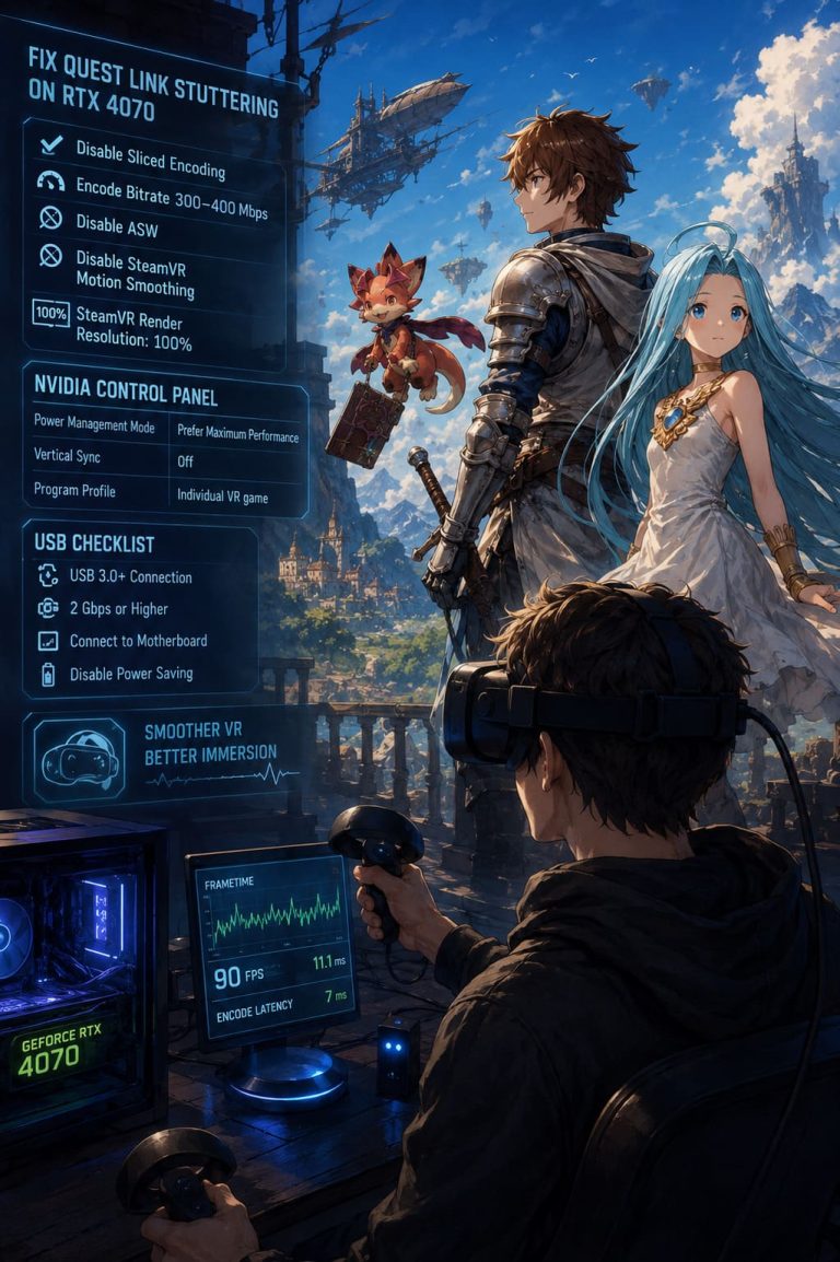 How to Fix Quest Link Stuttering on RTX 4070: PCVR Smoothness Guide