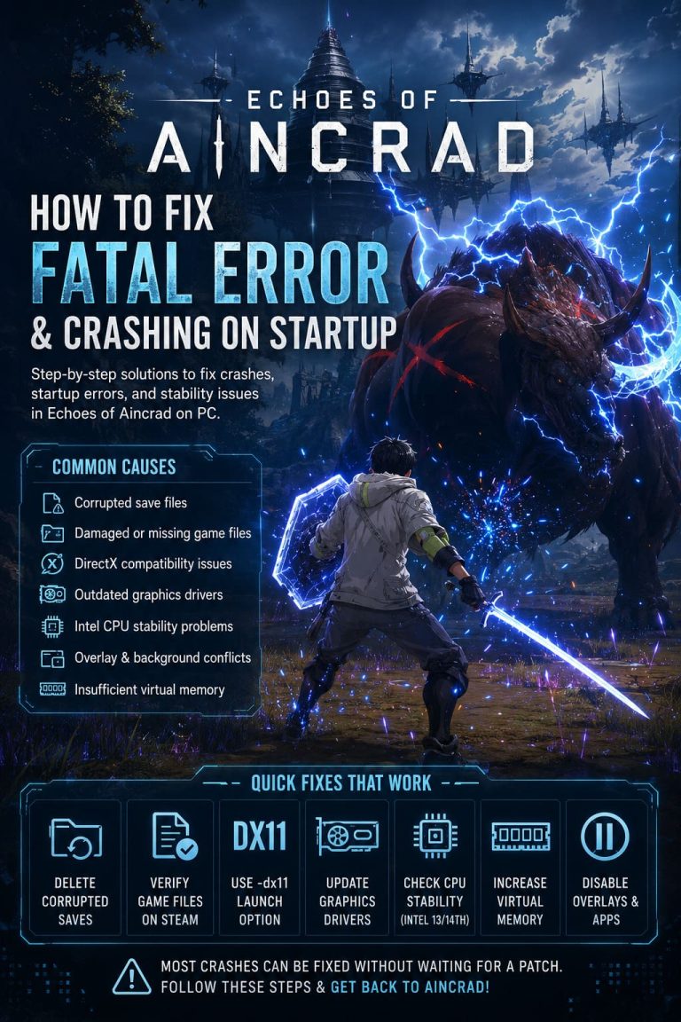 How to Fix Echoes of Aincrad Fatal Error and Crashing on Startup