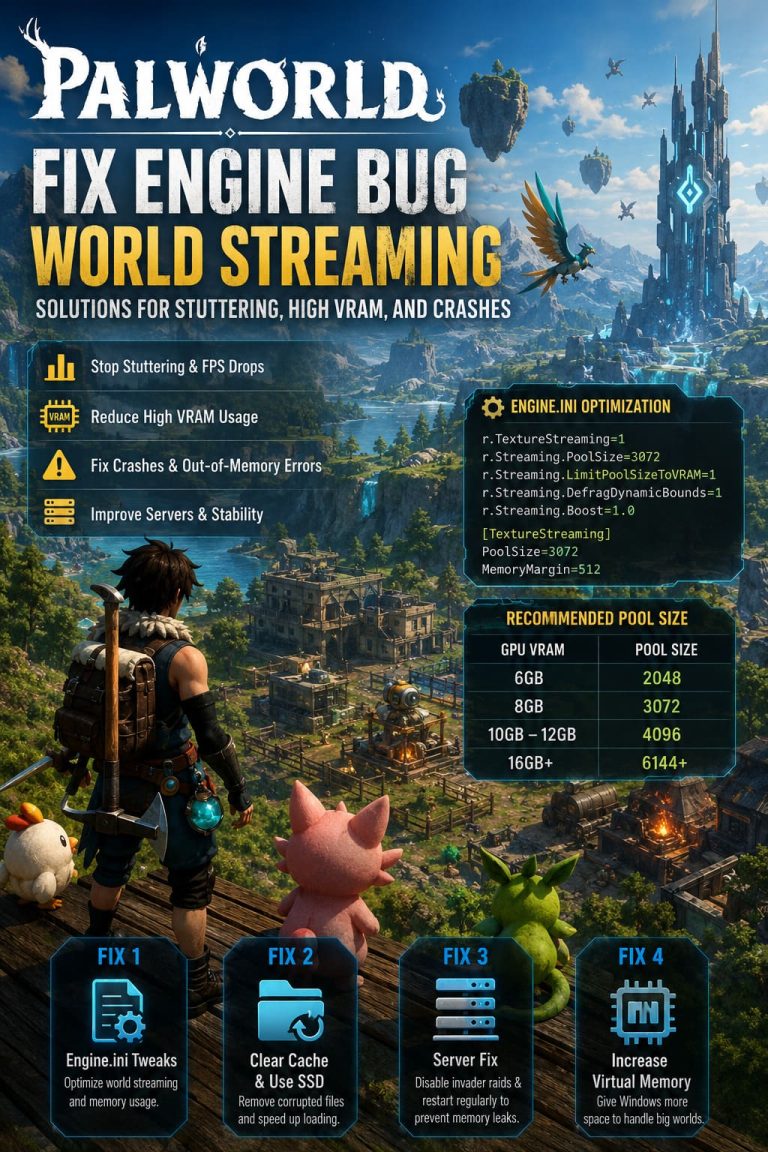 How to Fix Palworld Engine Bug World Streaming: Solutions for Stuttering, High VRAM, and Crashes