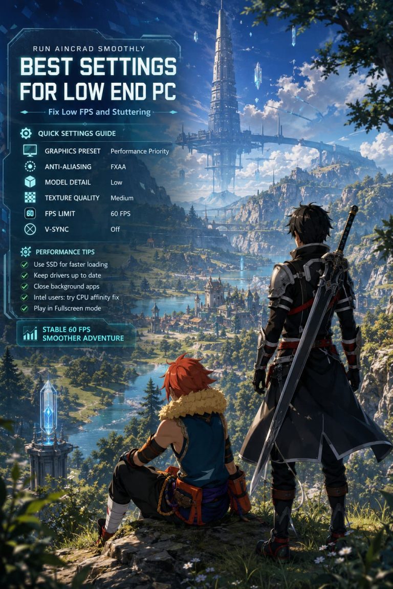 Echoes of Aincrad Best Settings for Low End PC: Fix Low FPS and Stuttering