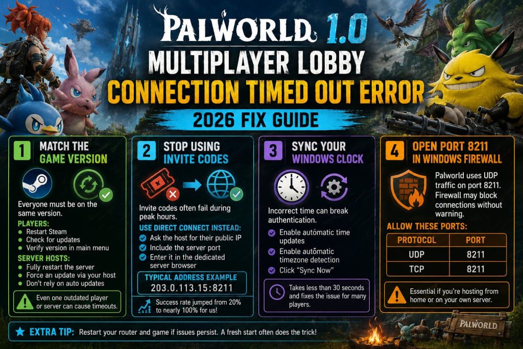 How to Fix Palworld 1.0 Multiplayer Lobby Connection Timed Out Error ...