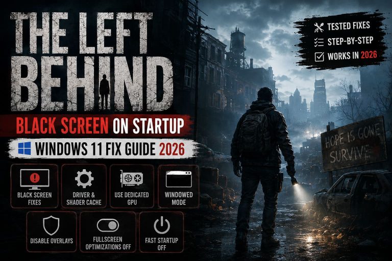 How to Fix The Left Behind Black Screen on Startup in Windows 11 (2026 Guide)
