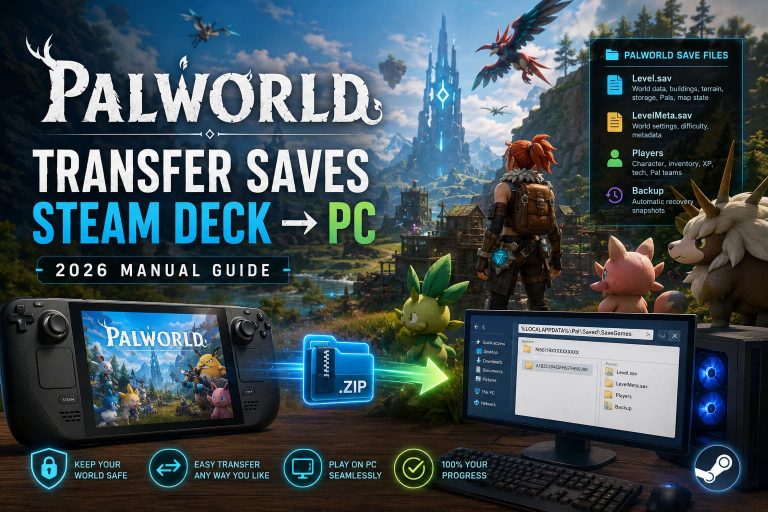 How to Transfer Palworld Saves from Steam Deck to PC (2026 Manual Guide)