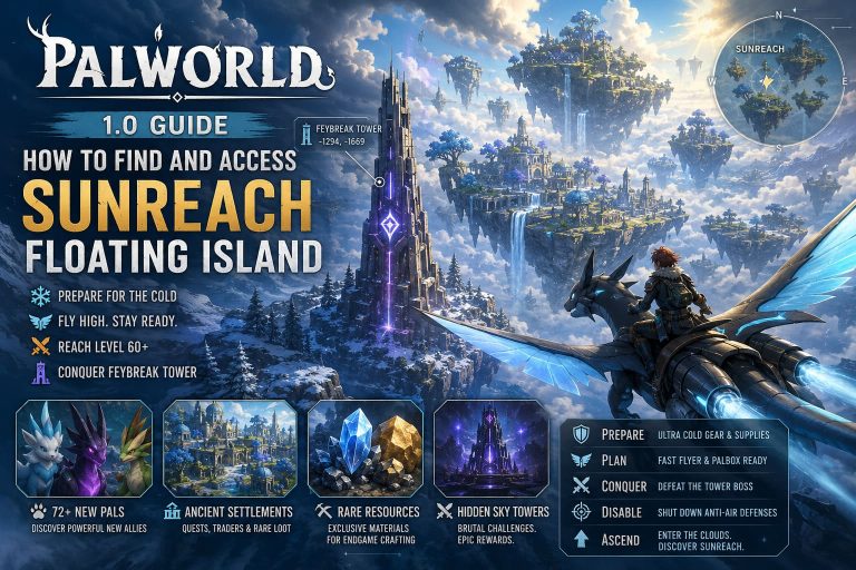 Palworld 1.0 Guide: How to Find and Access Sunreach Floating Island