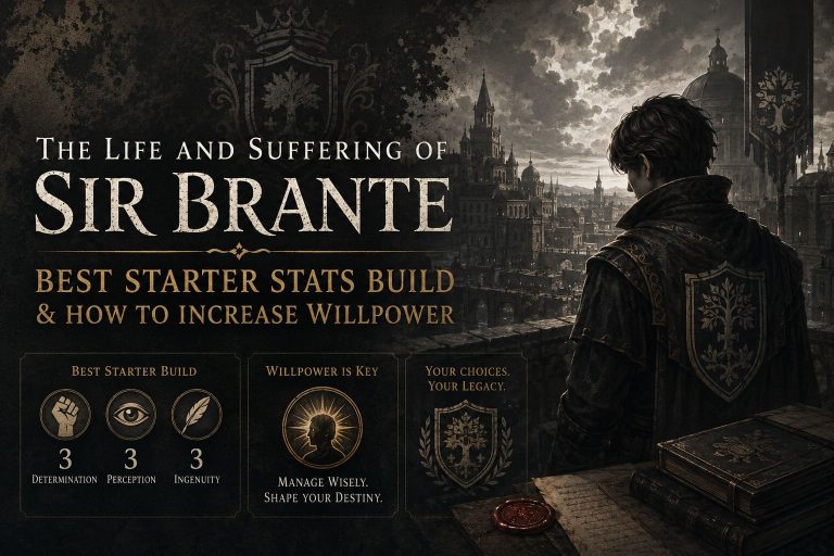 The Life and Suffering of Sir Brante: Best Starter Stats Build & How to Increase Willpower