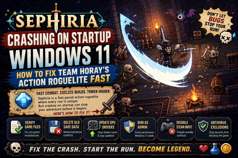 Sephiria Crashing on Startup Windows 11: How to Fix Team Horay's Action Roguelite Fast Sephiria Crashing on Startup Windows 11: How to Fix Team Horay’s Action Roguelite Fast
