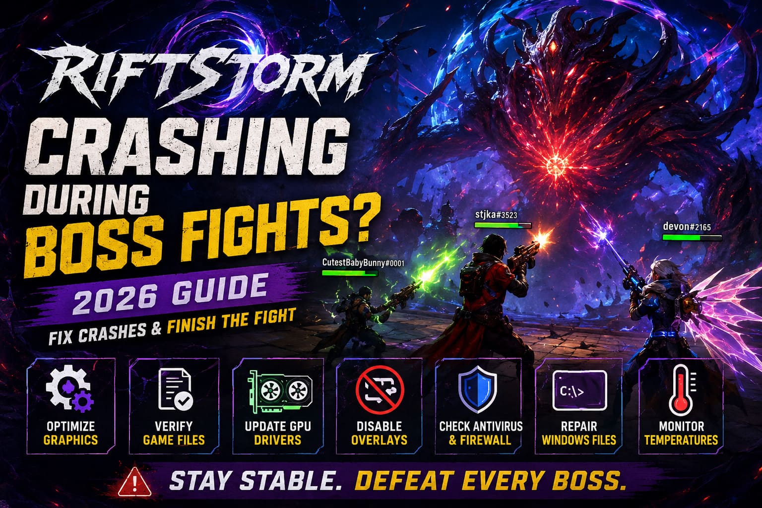 How to Fix Riftstorm Crashing During Boss Fights (2026 Guide) • 2UpSkill
