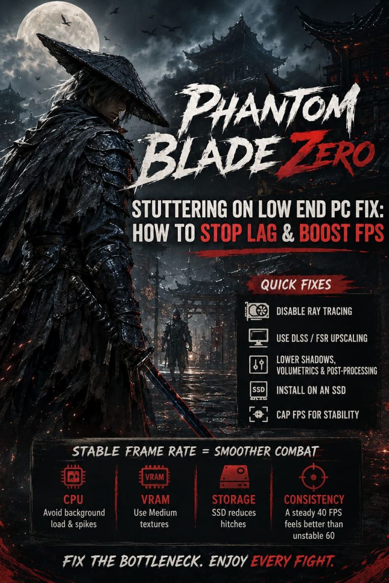 Phantom Blade Zero Stuttering on Low End PC Fix: How to Stop Lag & Boost FPS