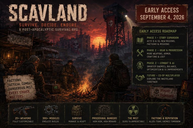 Scavland Early Access Roadmap 2026: What to Expect From NoShadow’s Post-Apocalyptic RPG