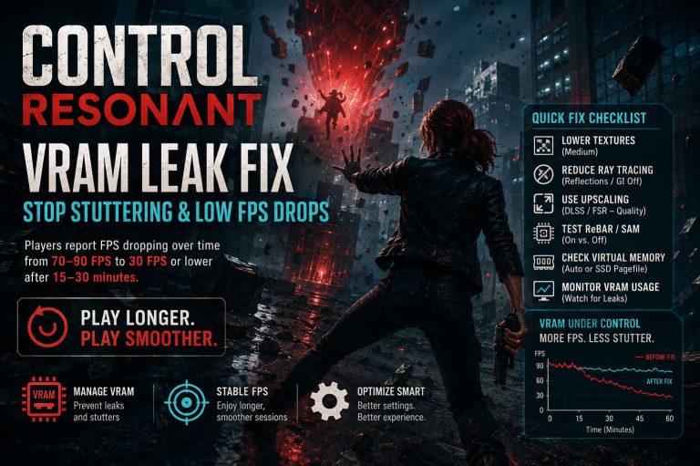 Control Resonant VRAM Leak Fix: How to Stop Stuttering and Low FPS Drops