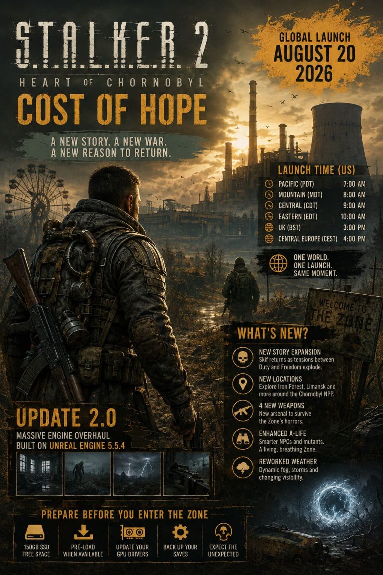 STALKER 2 Cost of Hope Release Time Xbox PC: Exact Global Launch Countdown and Pre-Load Guide