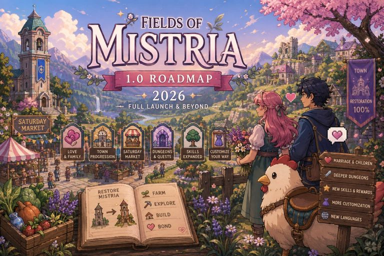 Fields of Mistria 1.0 Roadmap 2026: Full Launch Features and Future Post-Launch Strategy Explored