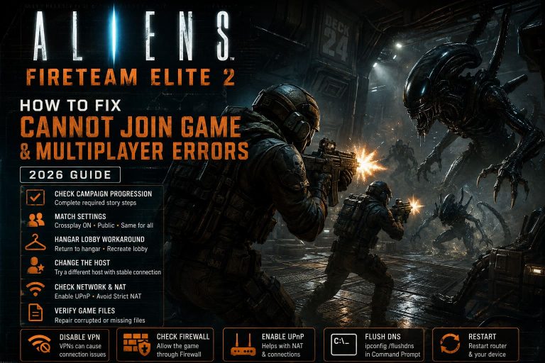 How to Fix Aliens Fireteam Elite 2 Cannot Join Game & Multiplayer Connection Errors (2026 Guide)