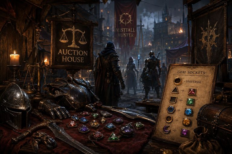 Mistfall Hunter Auction House Gearing & Gem Slots Guide (2026)