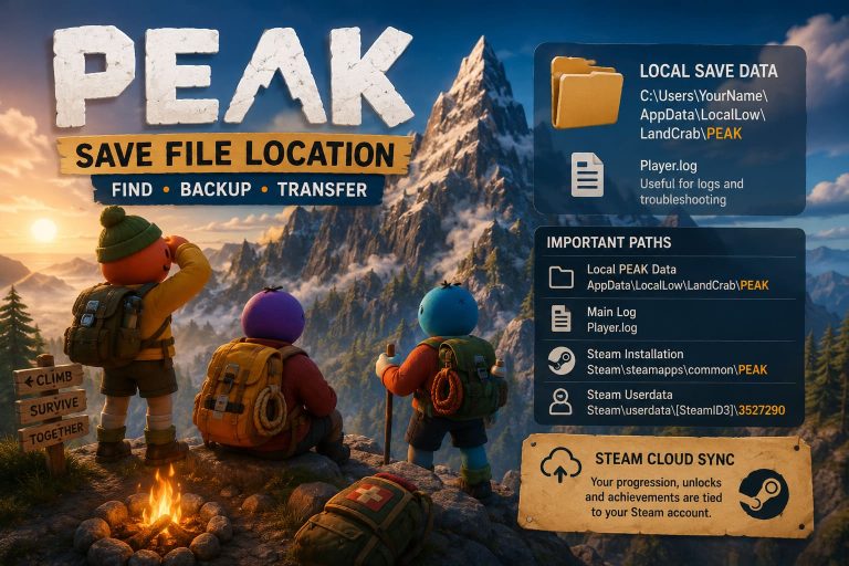 PEAK Save File Location: How to Find, Backup, and Transfer Your Progress (Steam & AppData)