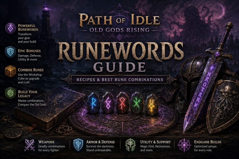 Path of Idle Old Gods Rising Runewords Guide: Recipes and Best Rune Combinations