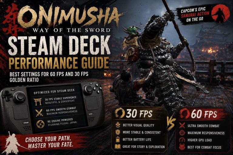 Onimusha: Way of the Sword Steam Deck Performance Guide: Best Settings for 60 FPS and 30 FPS Golden Ratio