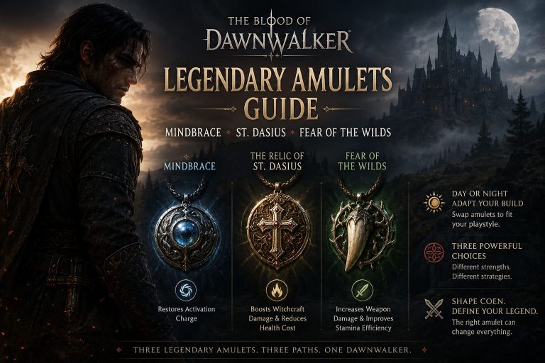 Blood of Dawnwalker Legendary Amulets Guide: Mindbrace, St. Dasius & Fear of the Wilds Stats