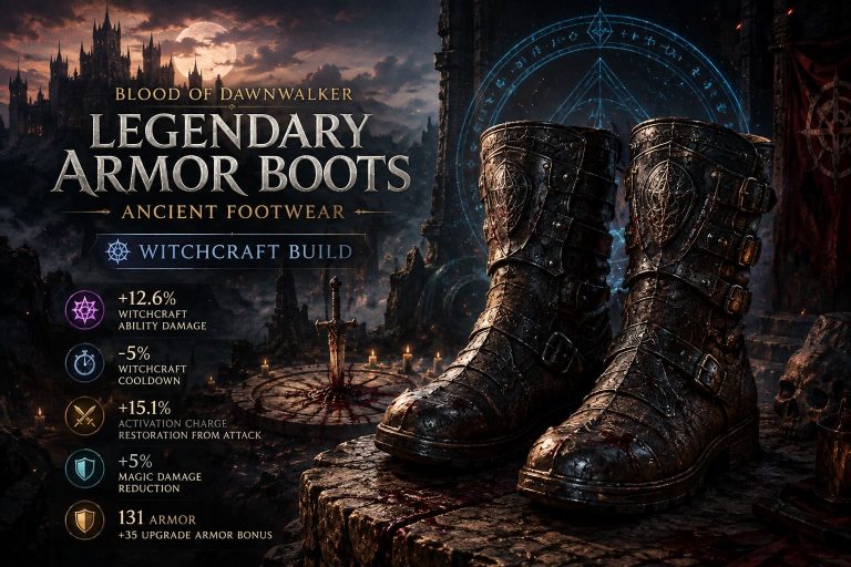 Blood of Dawnwalker Legendary Armor Boots Guide: Ancient Footwear Stats & Witchcraft Build