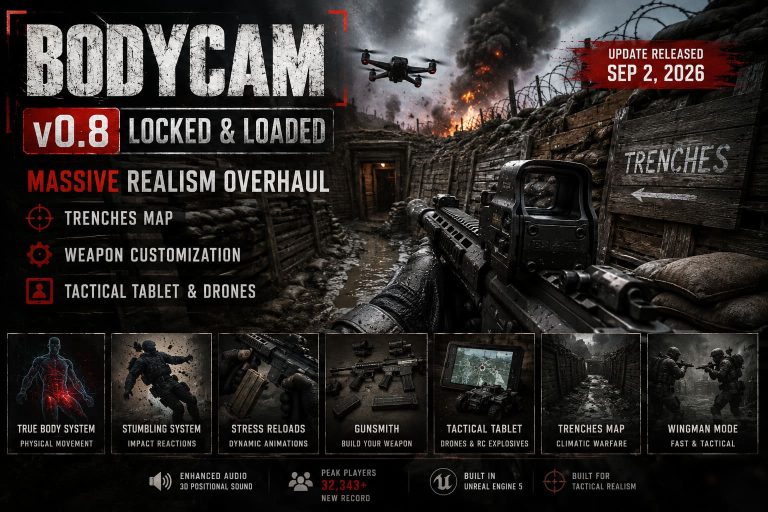 Bodycam v0.8 Locked and Loaded Patch Notes: Massive Realism Overhaul, Trenches Map, and Weapon Customization Guide