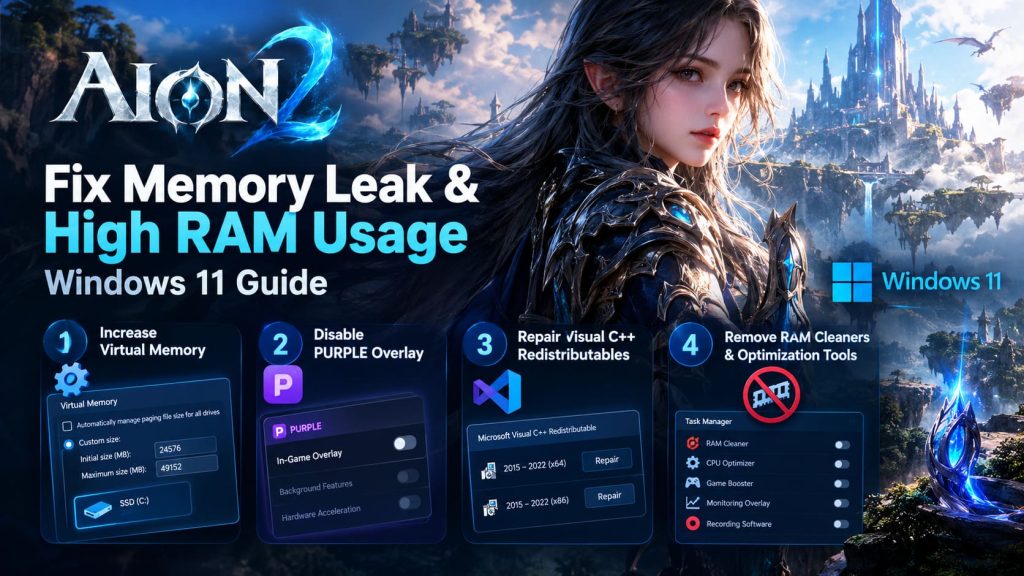How to Fix Aion 2 Memory Leak and High RAM Usage on Windows 11 • 2UpSkill