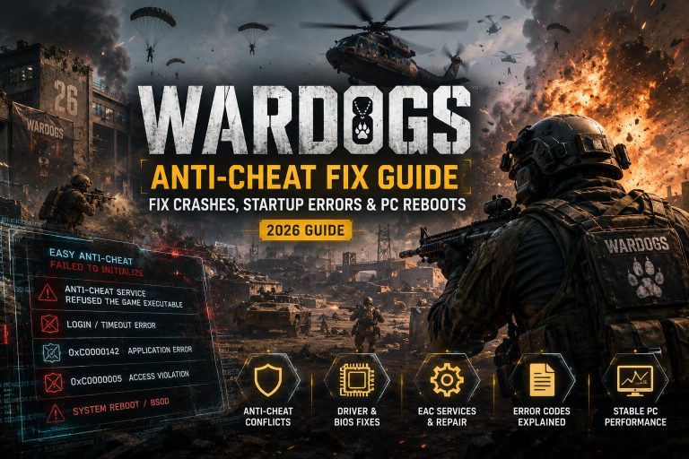 How to Fix WARDOGS Anti-Cheat Crashes, Startup Errors, and PC Reboots (2026 Guide)